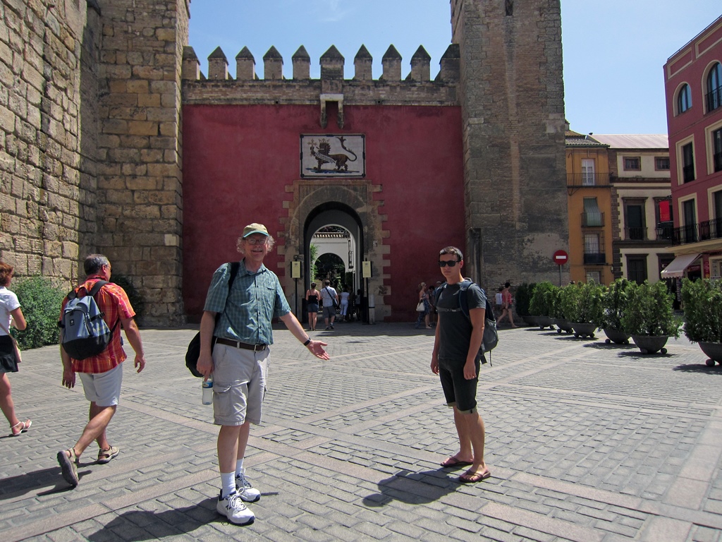 Bob and Philip and Alcázar Entrance
