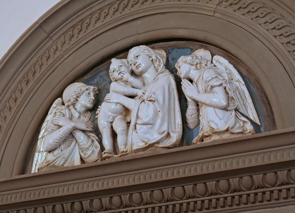 Madonna and Child Between Two Angels