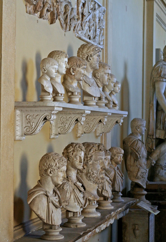Shelves of Roman Busts
