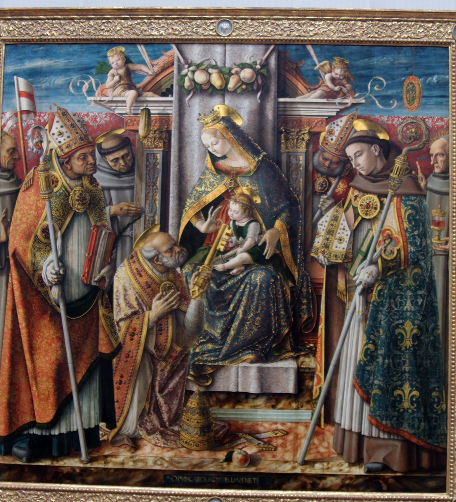 Enthroned Madonna and Child, with Peter and Saints