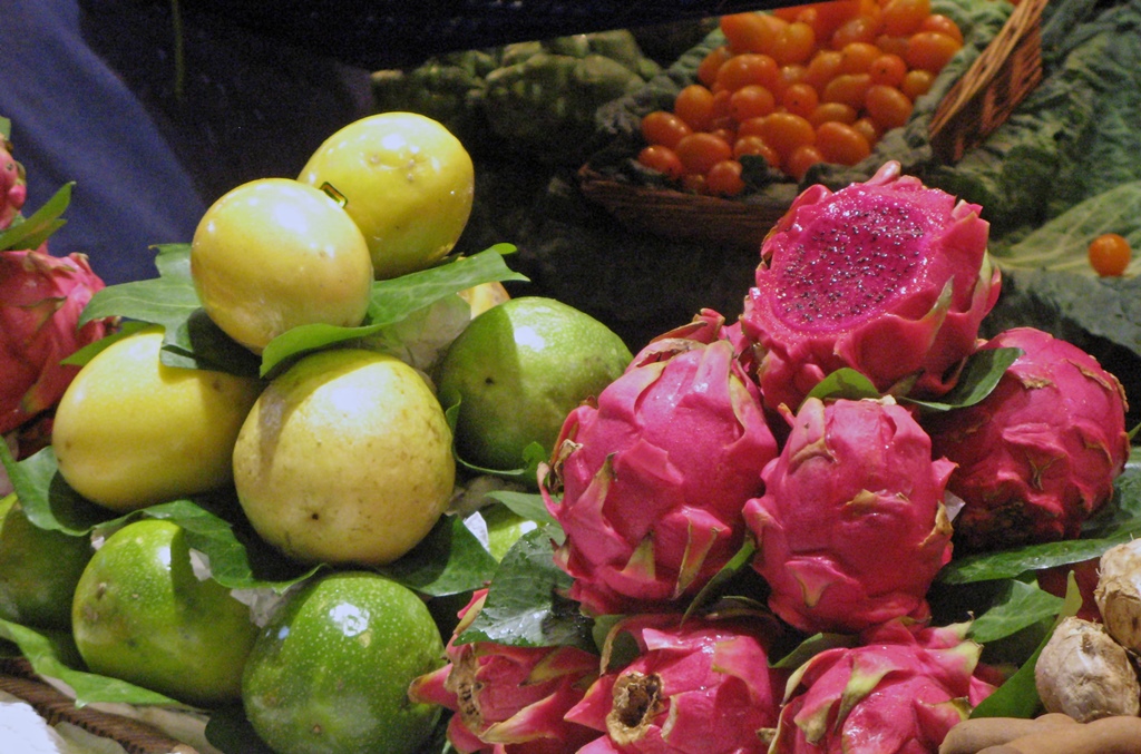 Pomelos and Dragon Fruit