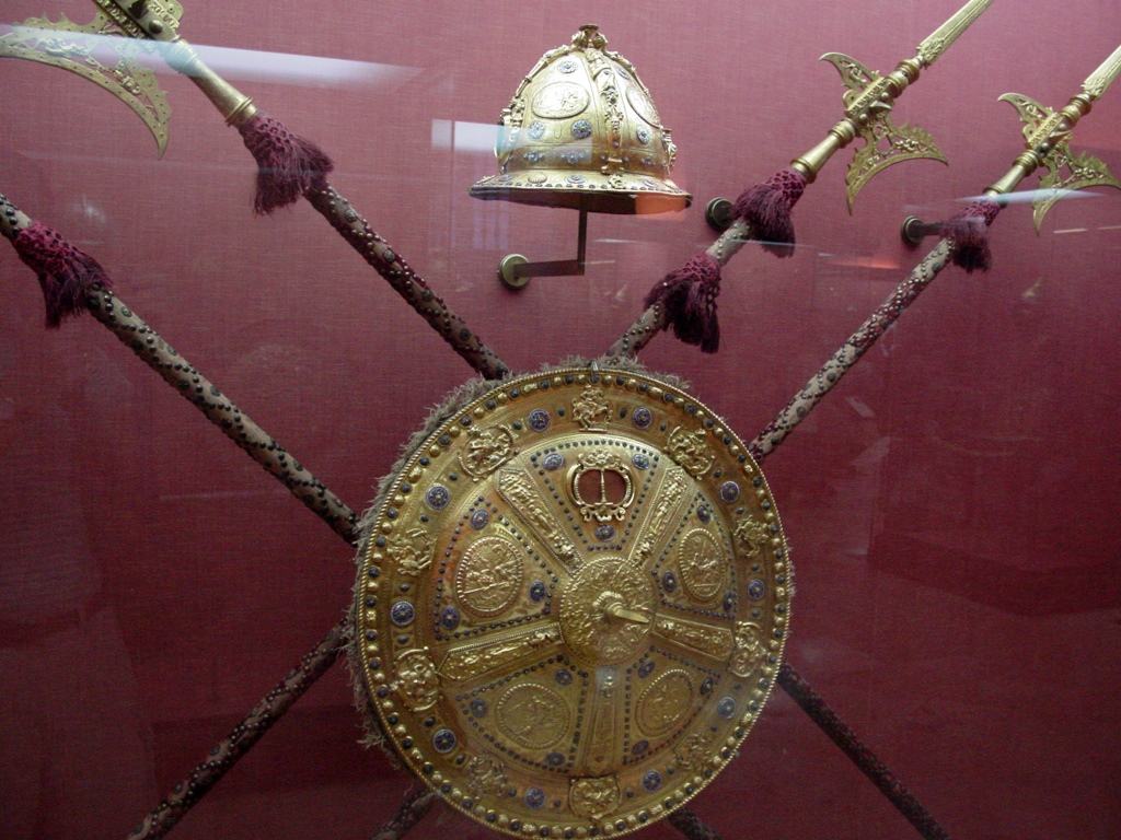 Shield, Helmet and Spears