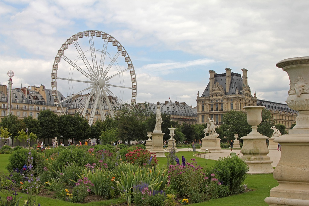 Jardin des Tuileries and Louvre with Ferris Wheel