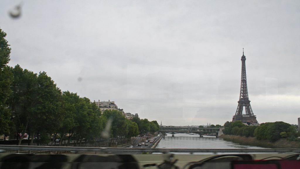 Eiffel Tower and Seine from Train