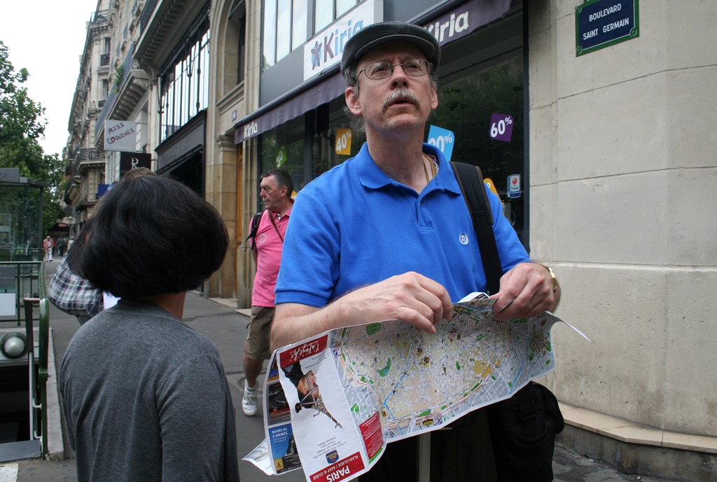 Bob and Nella on Boulevard Saint Germain
