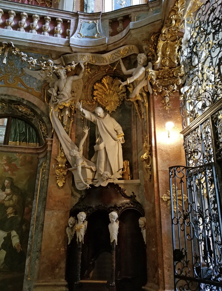 Warning Sculpture Above Confessional