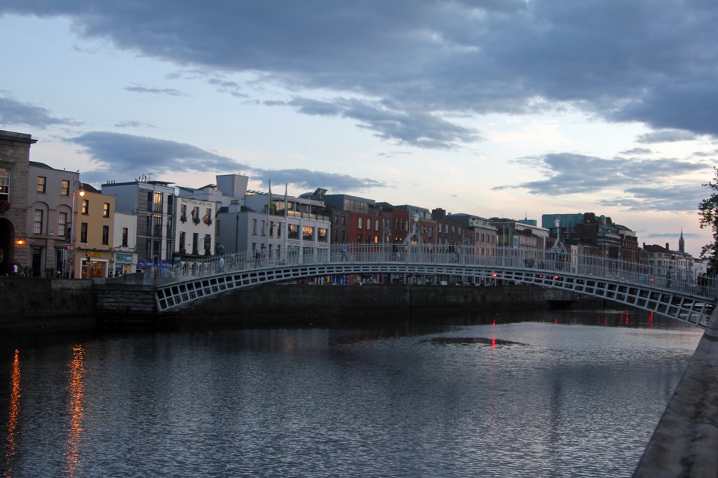 Ha'penny Bridge and River Liffey