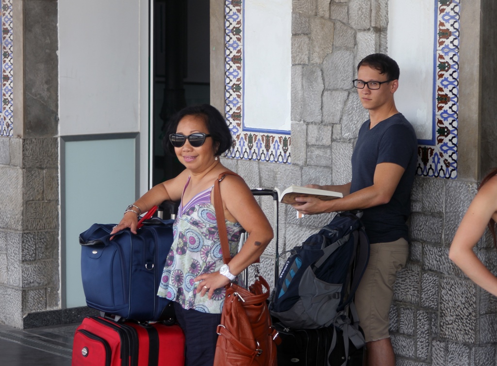 Nella and Philip at Train Station