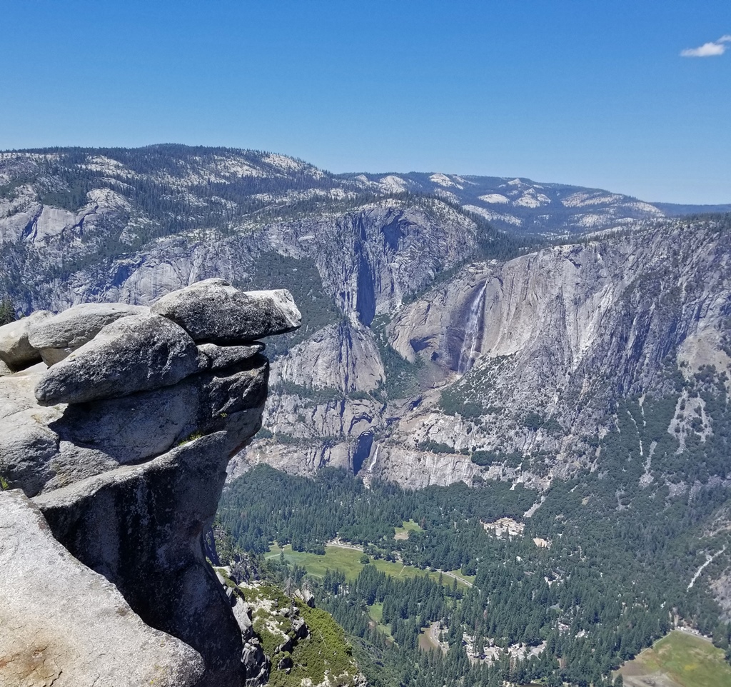 Yosemite Falls with Overhanging Rock