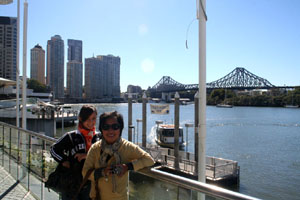 Connie and Nella with River and Story Bridge