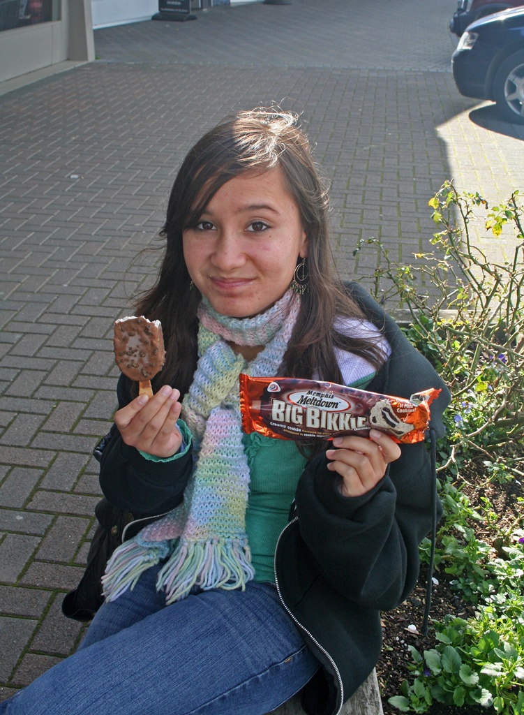 Connie with 'Big Bikkie' Ice Cream Bar