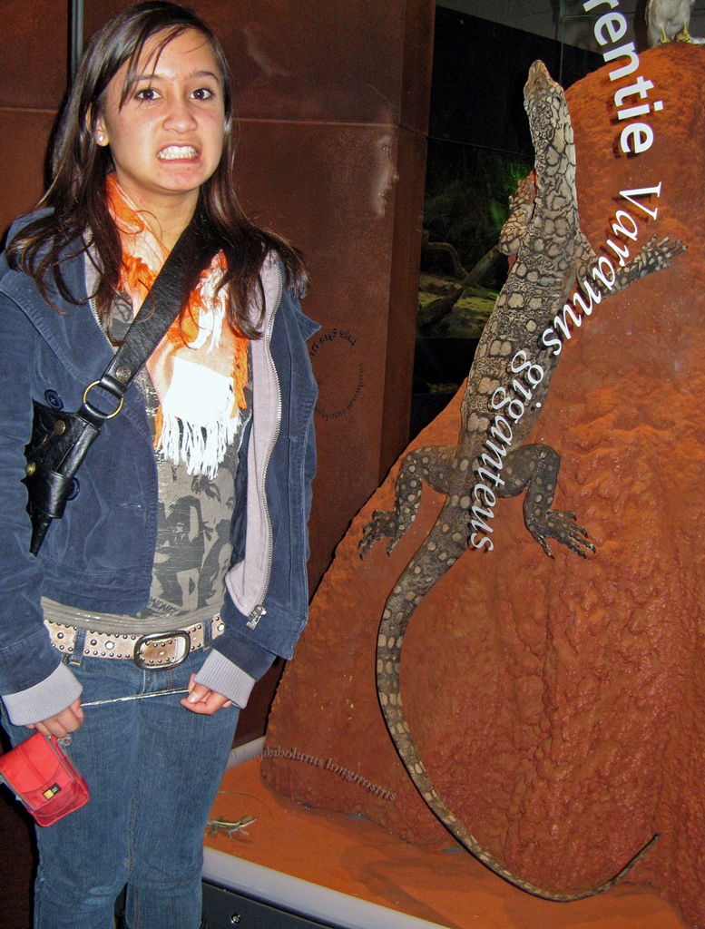 Connie with Stuffed Perentie