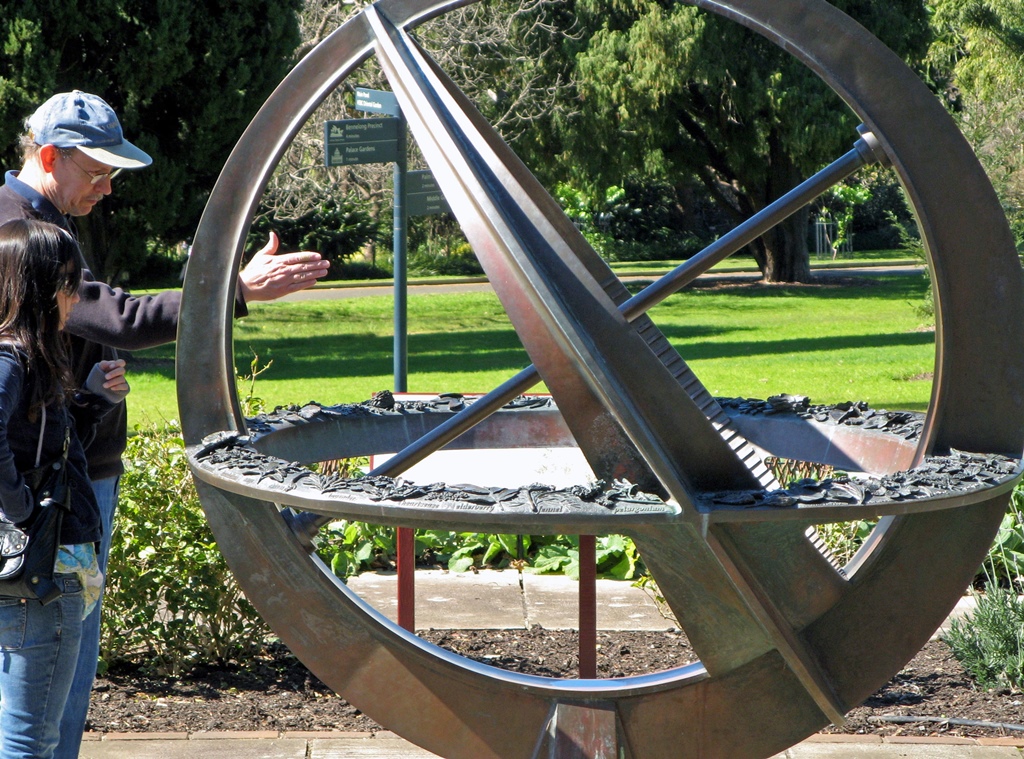 Bob Explaining Sundial to Connie