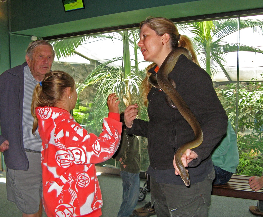 Lady with Water Python