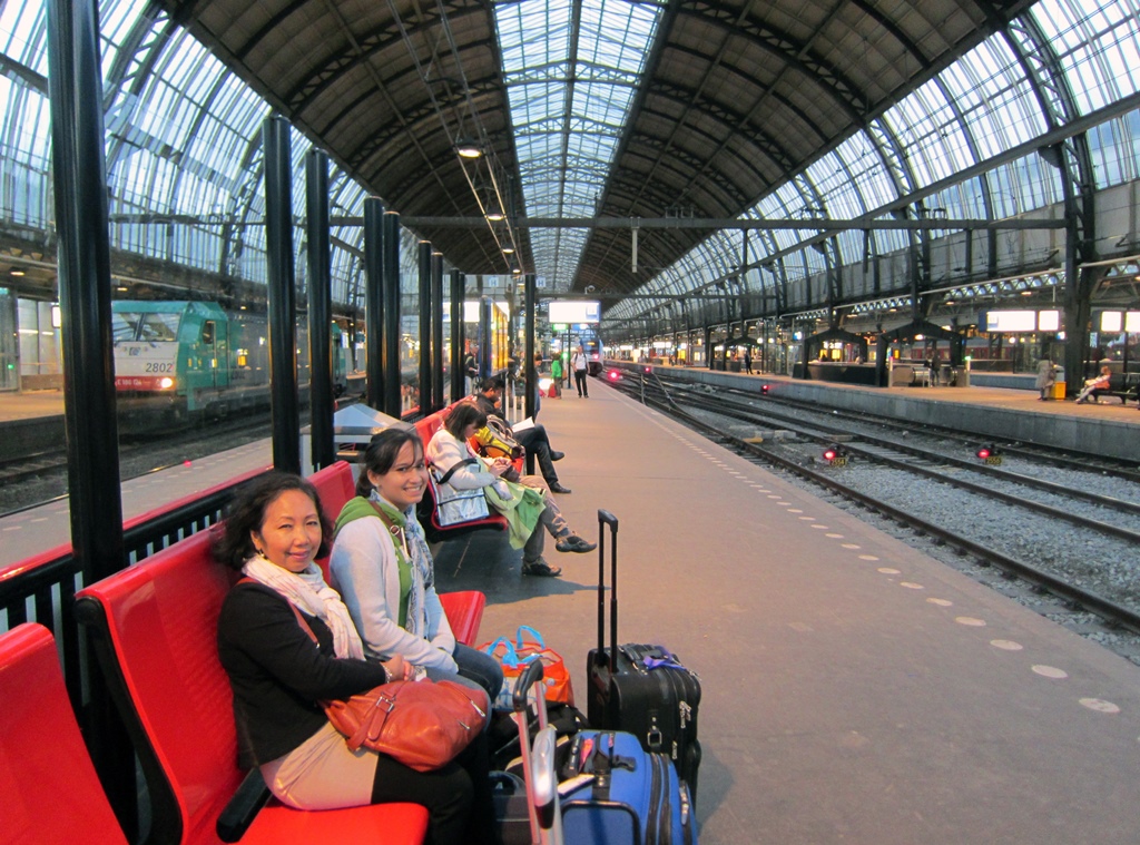 Nella and Connie Waiting for Train