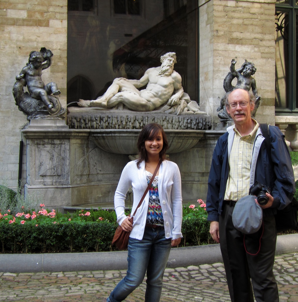 Connie and Bob and Town Hall Fountain