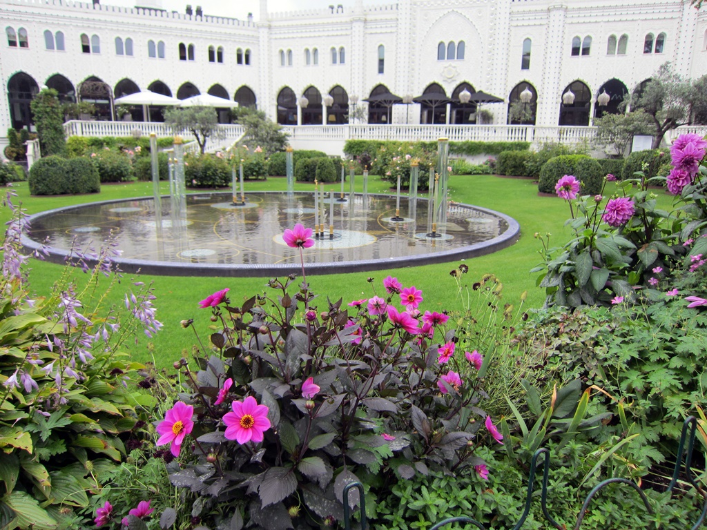 Flowers and Fountain