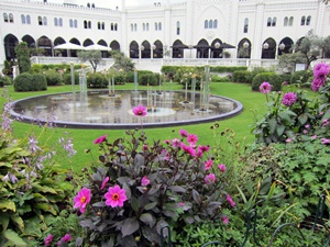 Flowers and Fountain