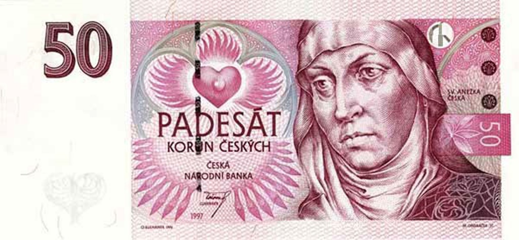 St. Agnes on a 50 Koruna Note