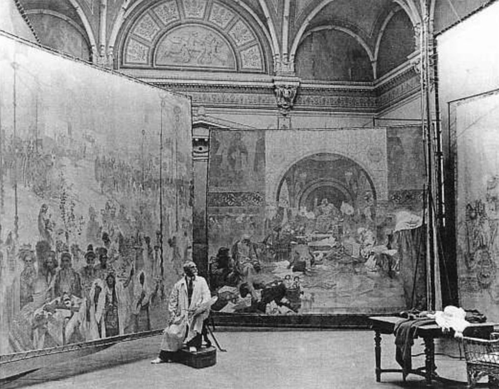 Mucha Working on Slav Epic