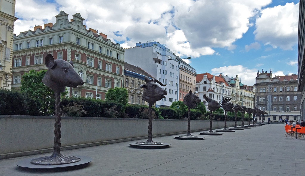 Animal Heads in Front of Museum